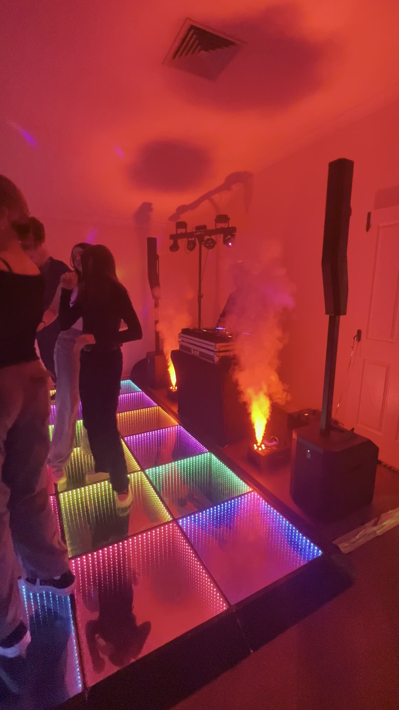 Infinity LED dance floor glowing at a Perth event