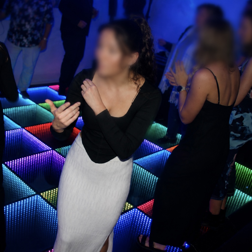 Close-up of the glowing infinity dance floor at a Perth party